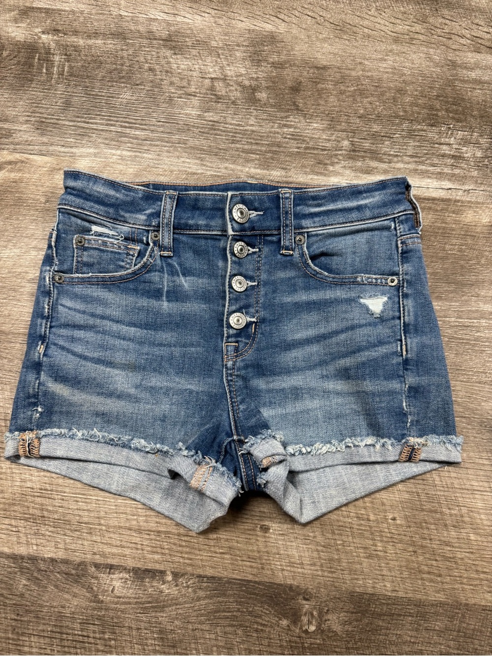American Eagle Hi-Rise Shortie Jean Shorts Size 4